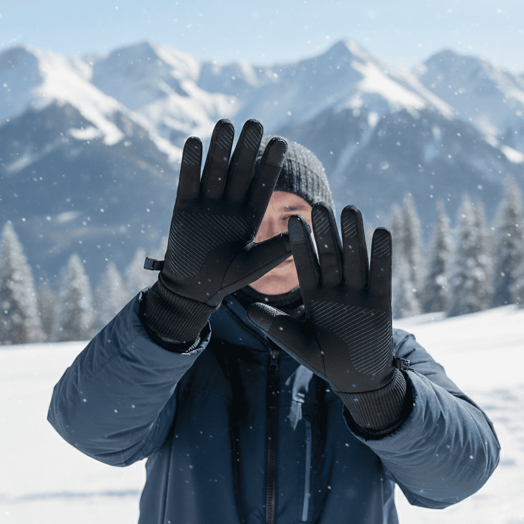 FLEECEGRIP – Full Finger Waterproof Touch Screen Fleece Gloves for Winter Sports