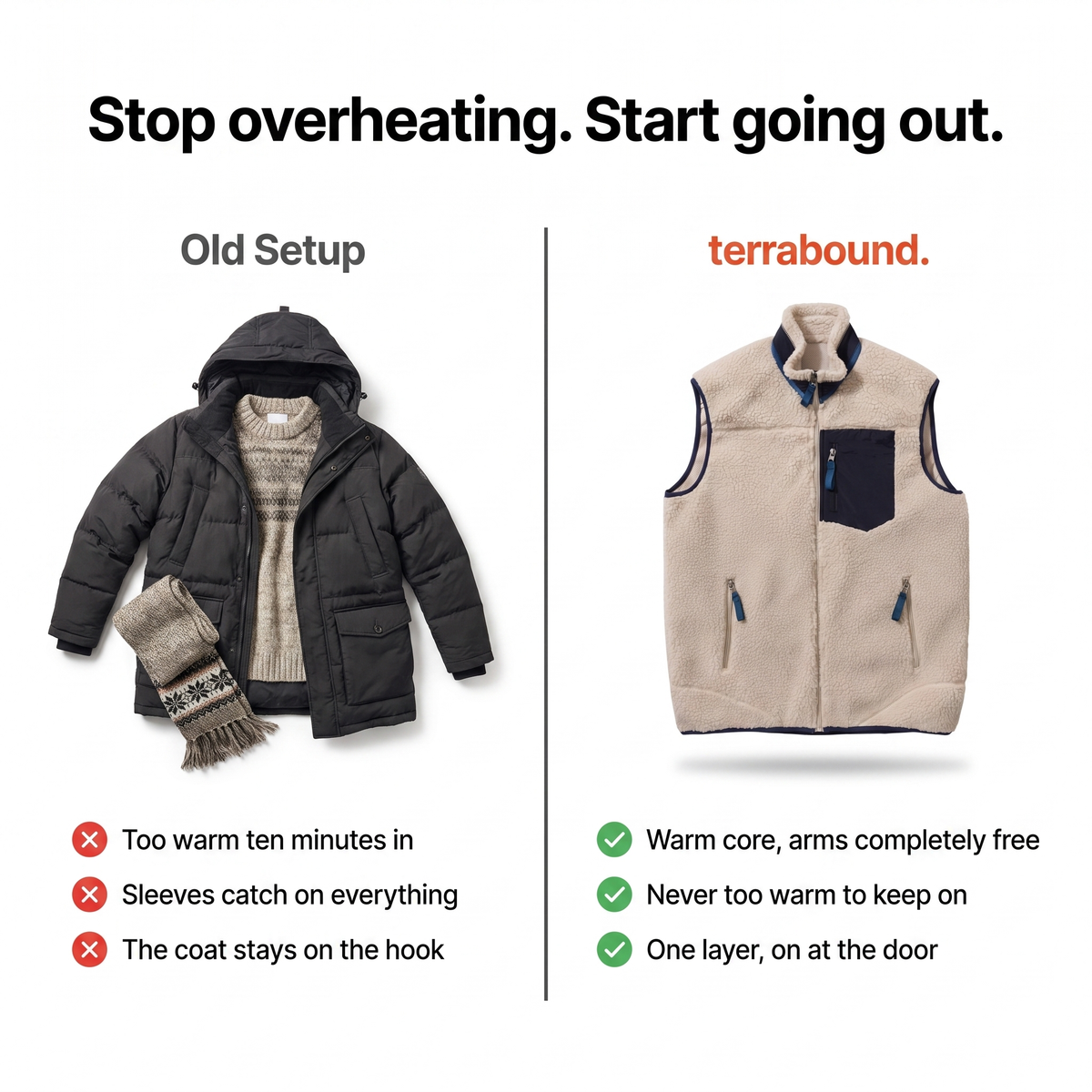 Men's Gilet - Sherpa Fleece - Insulated Body Warmer for Outdoor Use