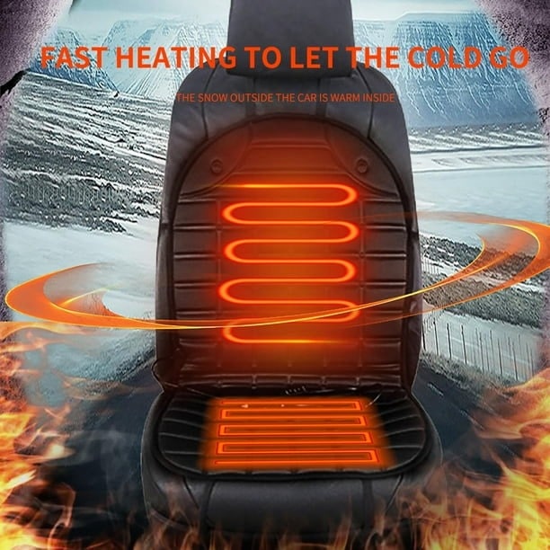 Heated Car Seat Cover and Cushion with Backrest Support 12v Quilted with Two Heat Settings