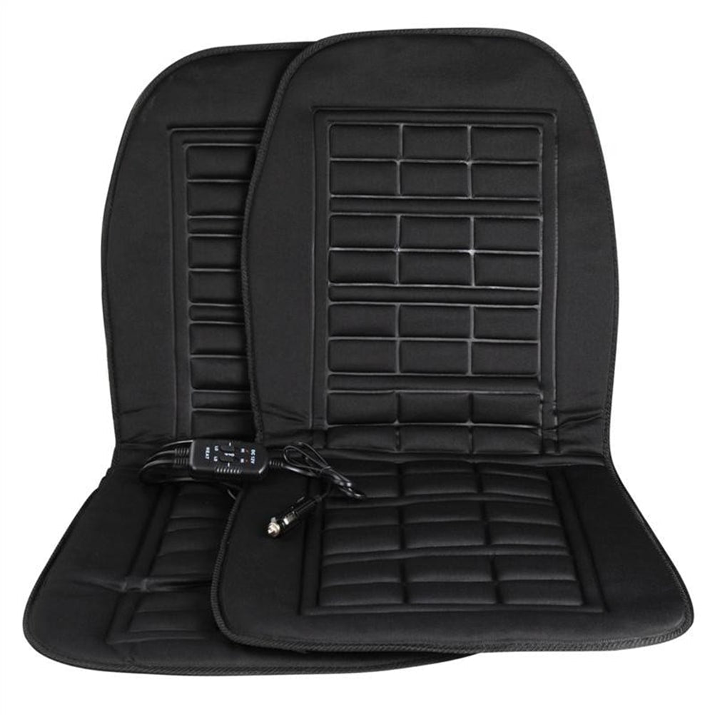 Heated Car Seat Cushion and Cover with 12v Adapter Padded Backrest Ergonomic Auto