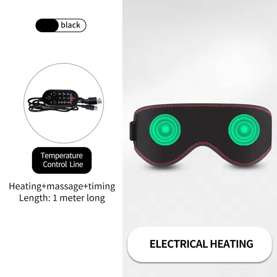 Heated Eye Mask for Sleep and Under with Adjustable Elastic Strap and USB Power Heatable