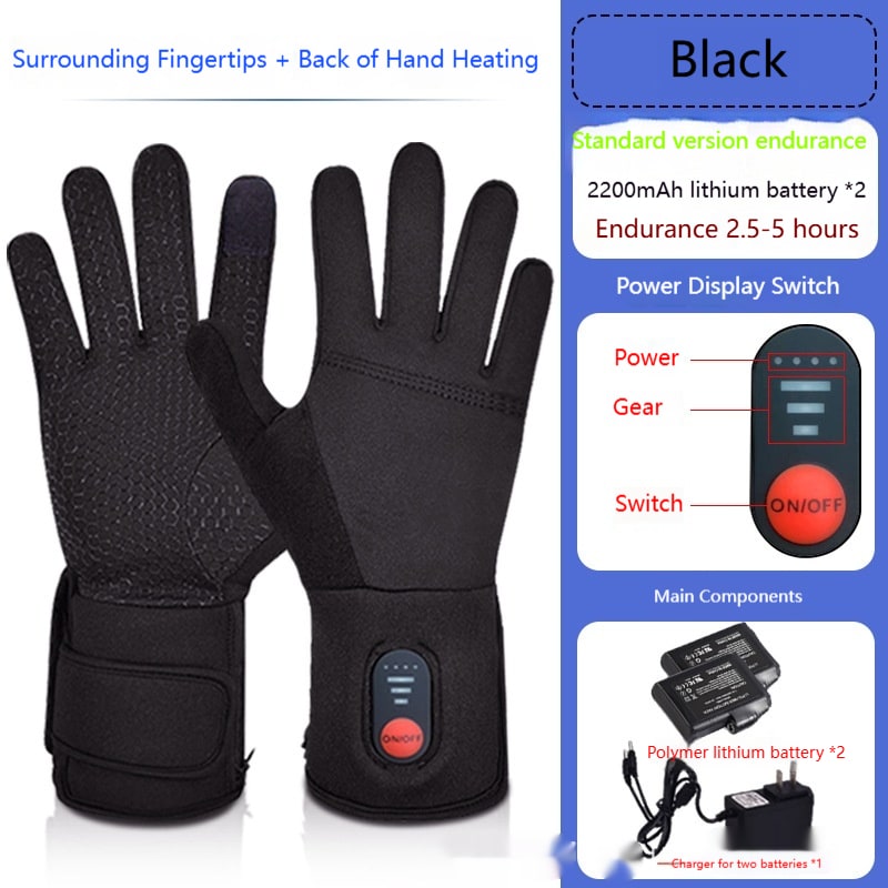 Heated Gloves for Winter with Touchscreen Fingertips and Rechargeable Powered Hand Warmer