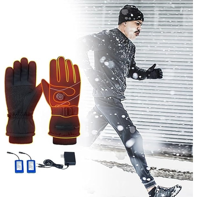Heated Gloves with Rechargeable Battery Touchscreen Fingertips and Adjustable 3 Heat Levels
