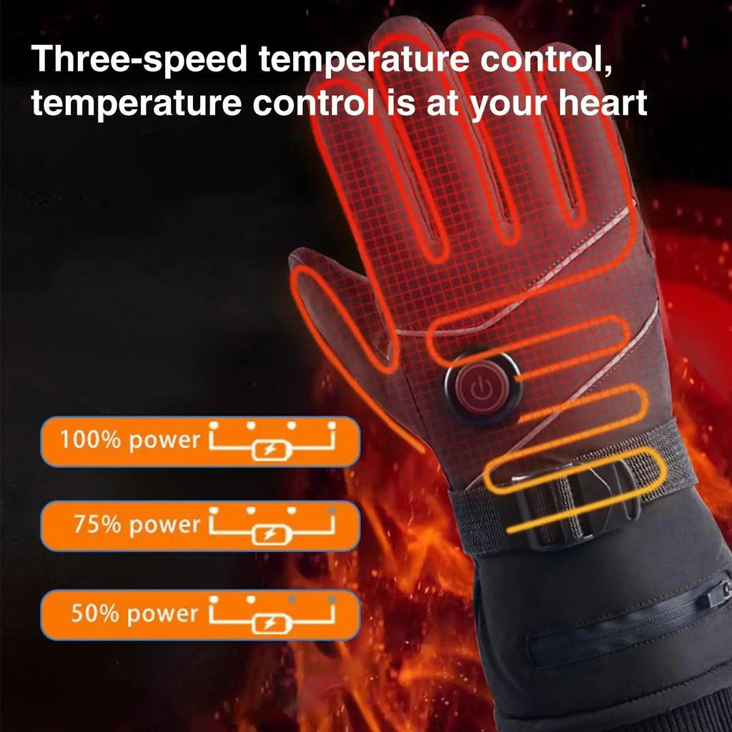 Heated Gloves with Rechargeable Battery Touchscreen Fingertips and Adjustable 3 Heat Levels