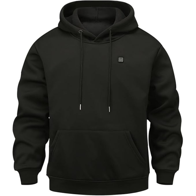 Heated Jacket and Hoodie with USB Electric Heating Zones and Drawstring Hood