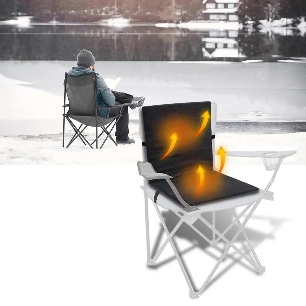 Heated Seat Cushion with Backrest for Car and Camping Chairs Portable with USB Power