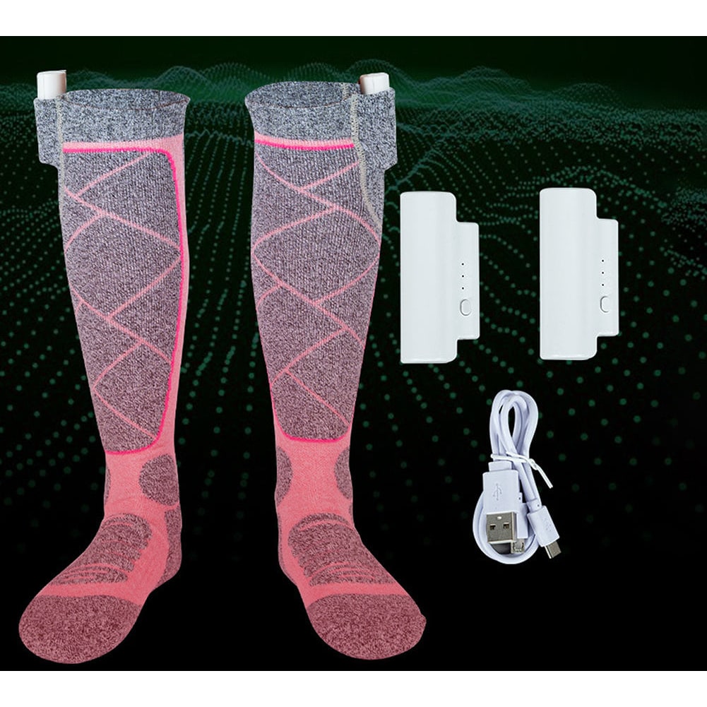Heated Socks with Rechargeable Battery Operated Warming Technology Thermal Knee-High for Winter