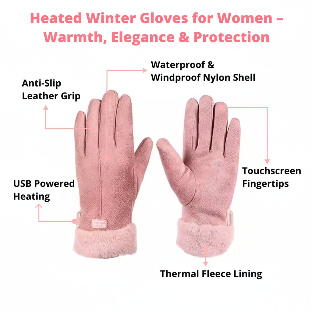HEATFEMME – Adjustable Heated Gloves for Women with Waterproof Protection