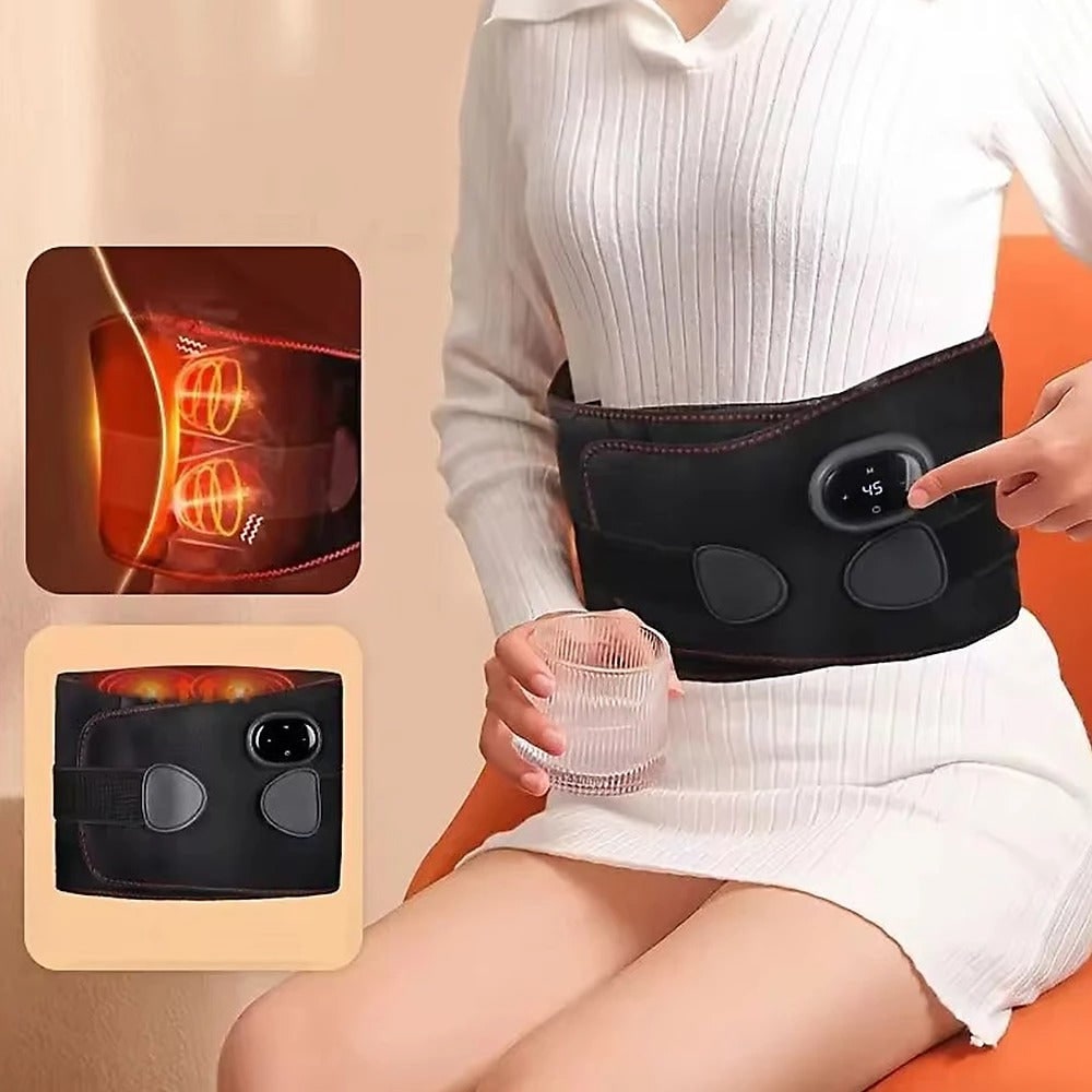 Heating Pad and Warming Waist Belt with Back Massage Infrared Heat and Digital Controller