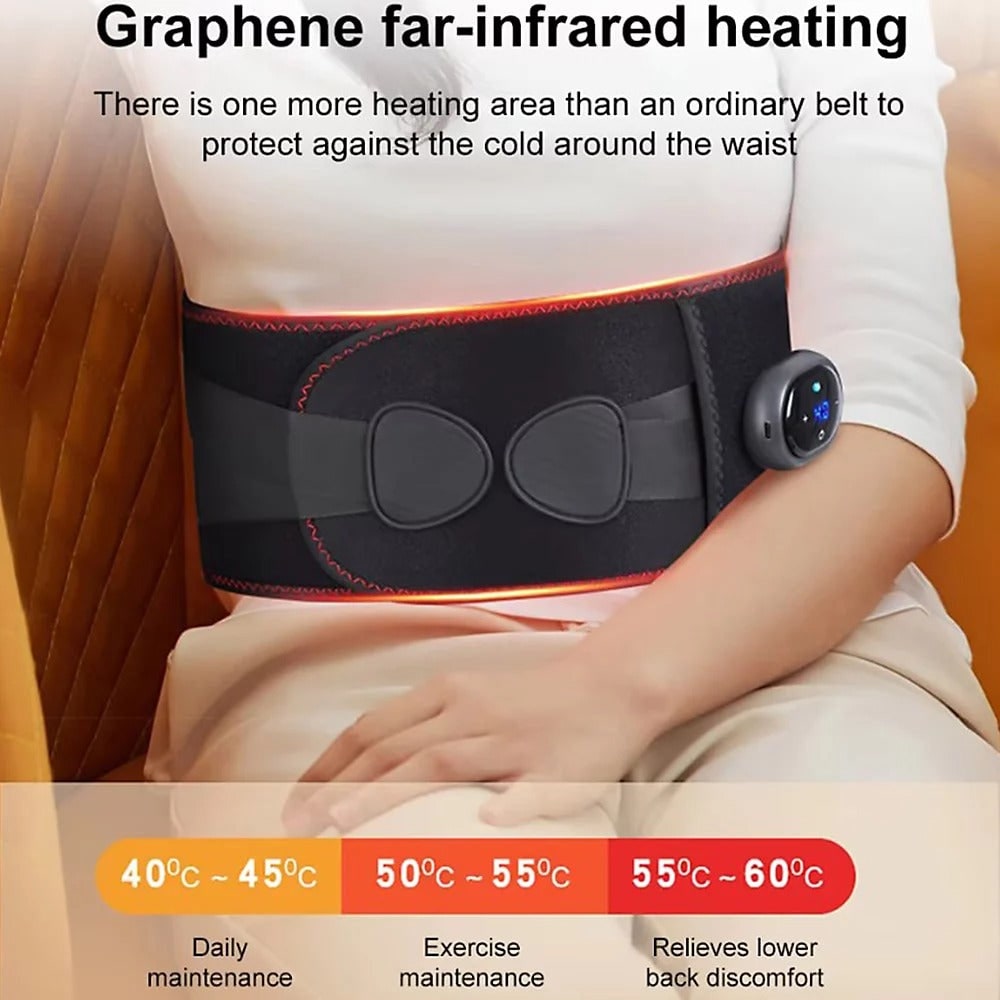 Heating Pad and Warming Waist Belt with Back Massage Infrared Heat and Digital Controller