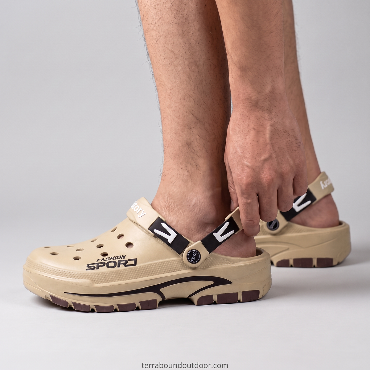 Men's Slide Sandals with Adjustable Heel Strap – Non-Slip Cushioned Sole for Outdoor Wear