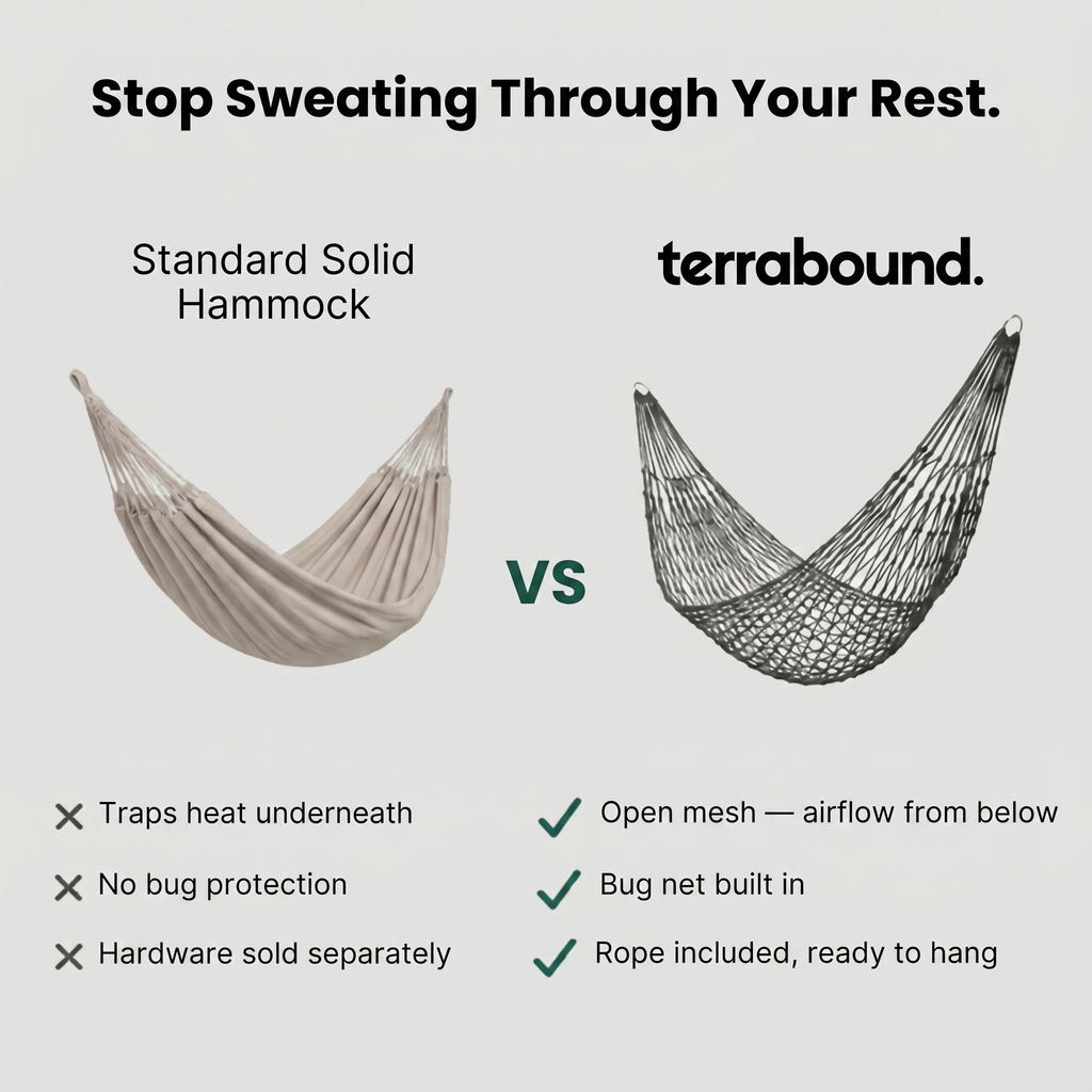 Lightweight Mesh Camping Hammock – Breathable Nylon Weave for Backpacking and Garden Use