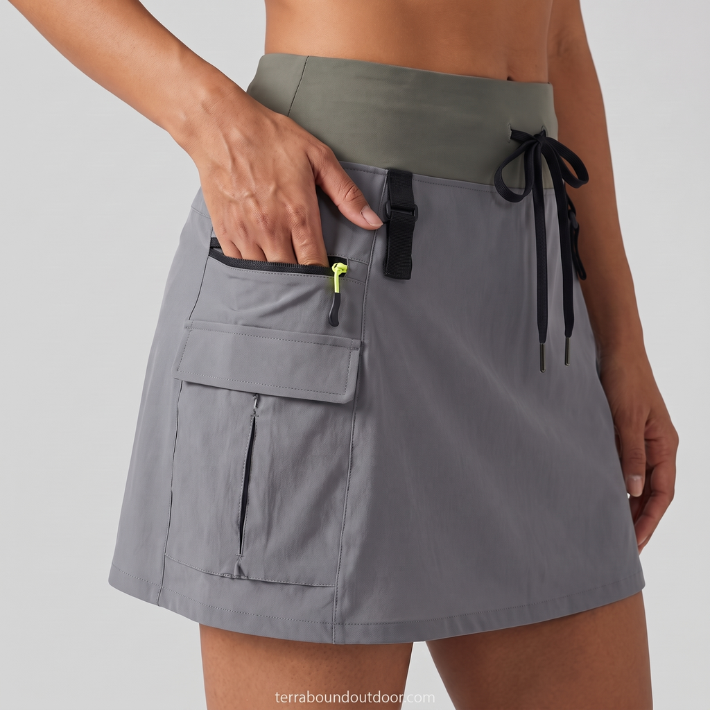 Women's Cargo Skort with Pockets – High-Waist Quick-Dry Skirt