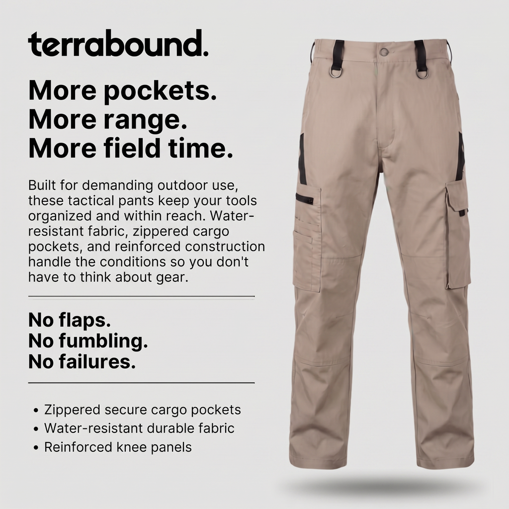 Men's Water-Resistant Cargo Trousers – Multi-Pocket Tactical Pants for Hunting and Fishing
