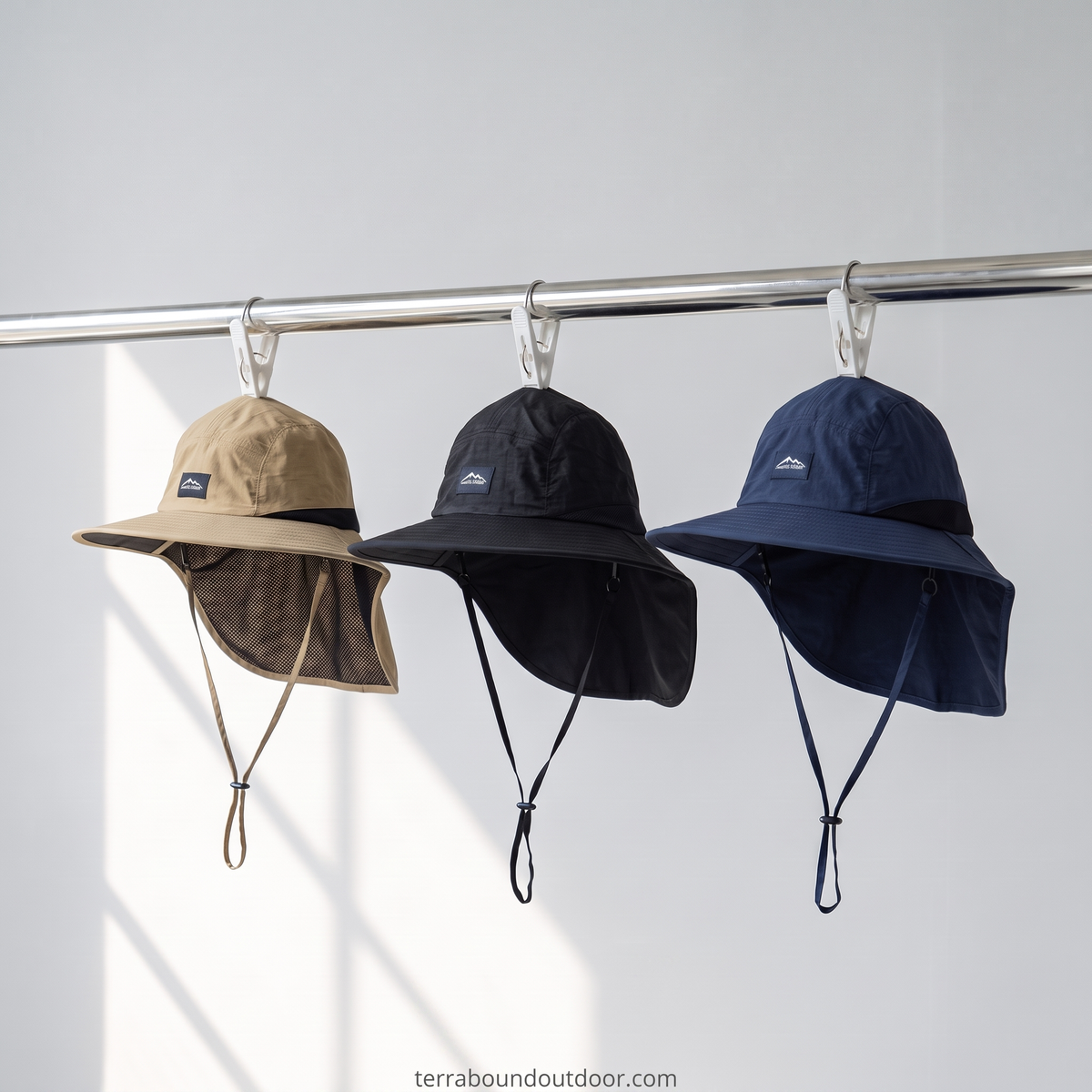 Packable Wide-Brim Fishing Hat – Sun Hat with Neck Flap and Chin Strap