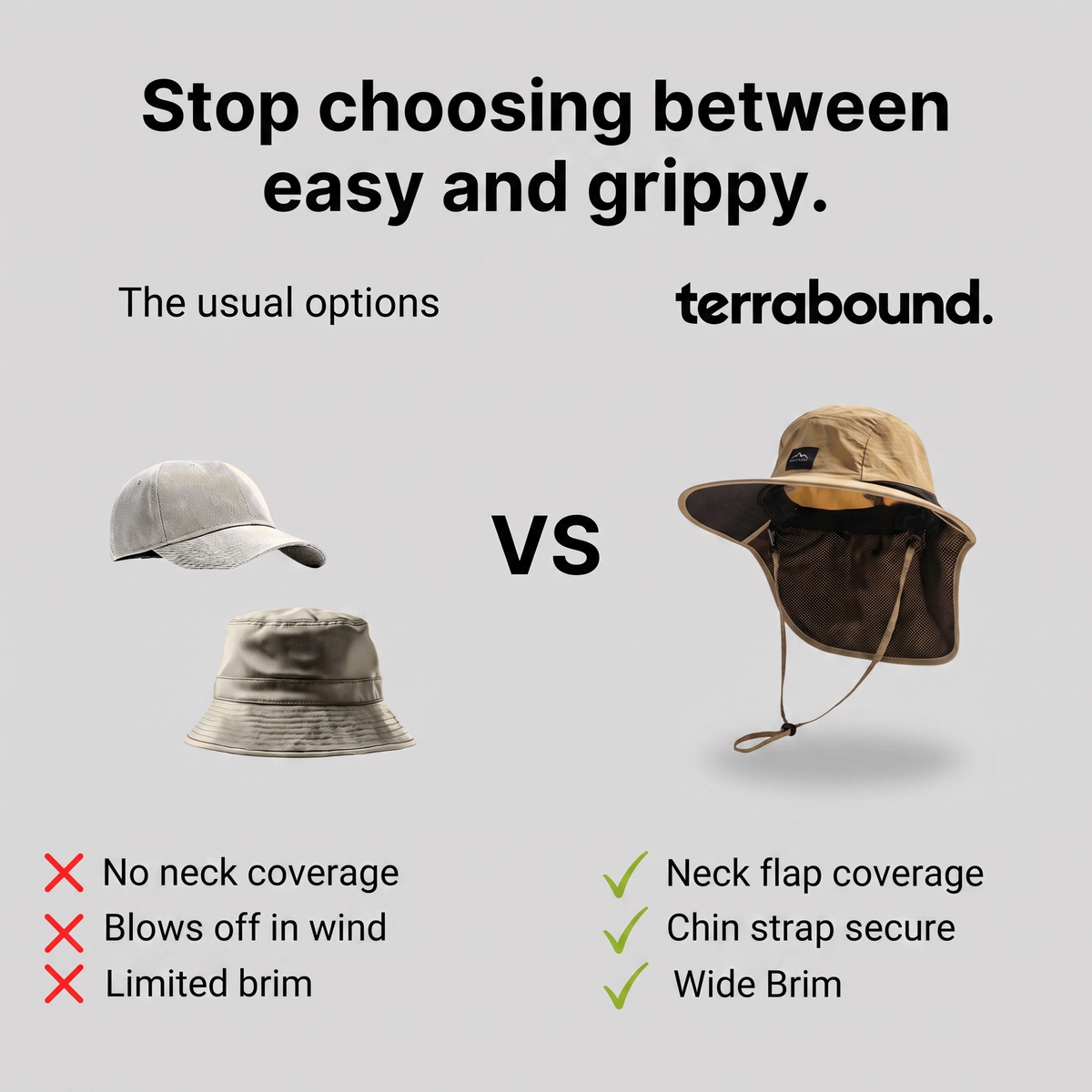Packable Wide-Brim Fishing Hat – Sun Hat with Neck Flap and Chin Strap
