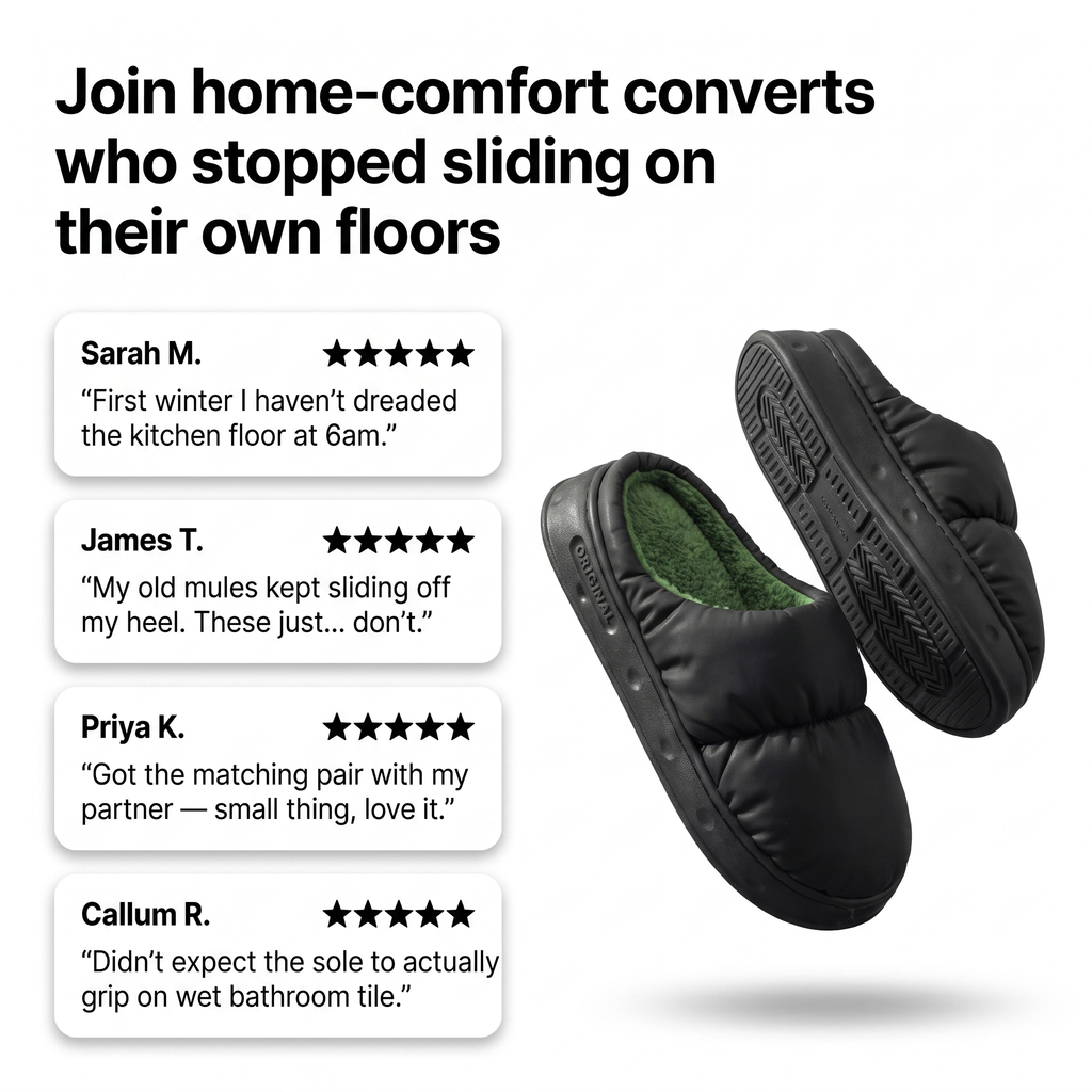 Quilted House Slippers | Fleece-Lined, Non-Slip Cushioned Comfort