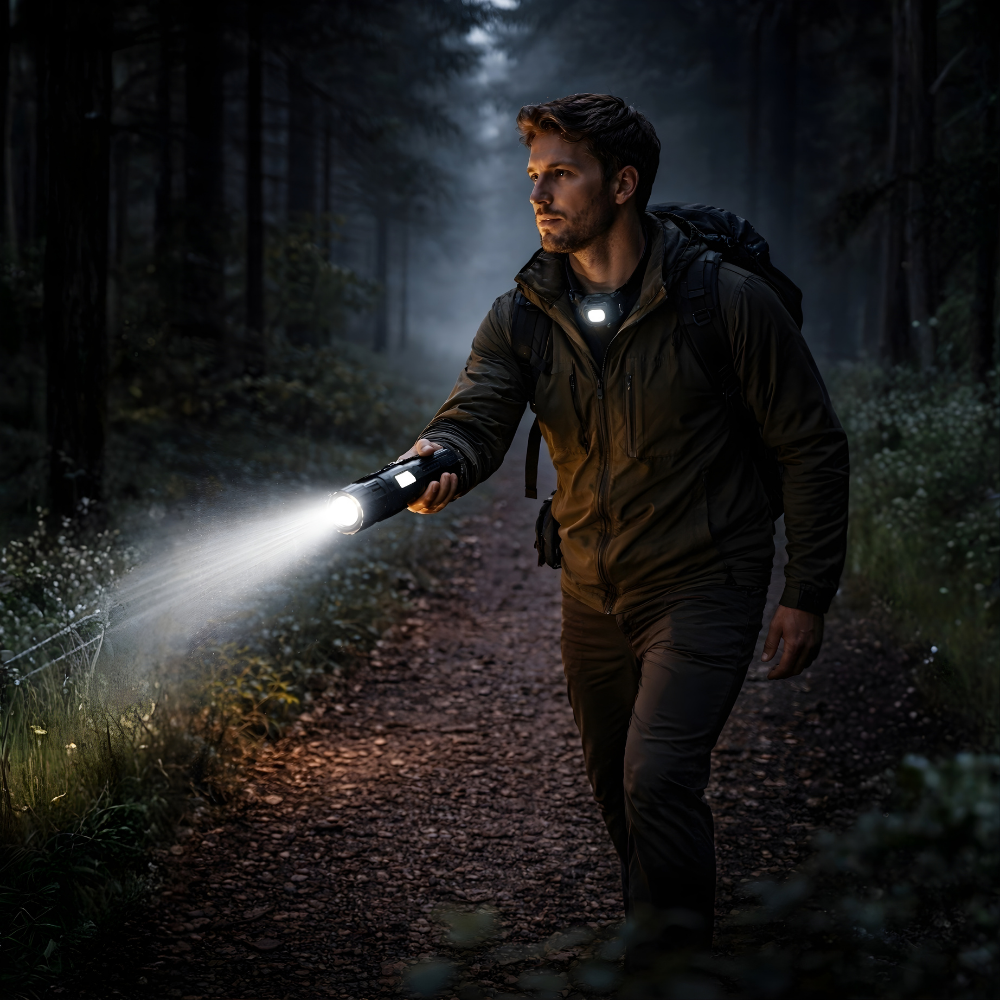 LED Long-Range Zoom Torch – USB Rechargeable Utility Flashlight