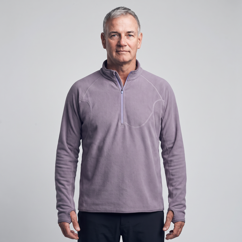 Men's Fleece Jacket - Half-Zip Pullover - Walking & Hiking Midlayer