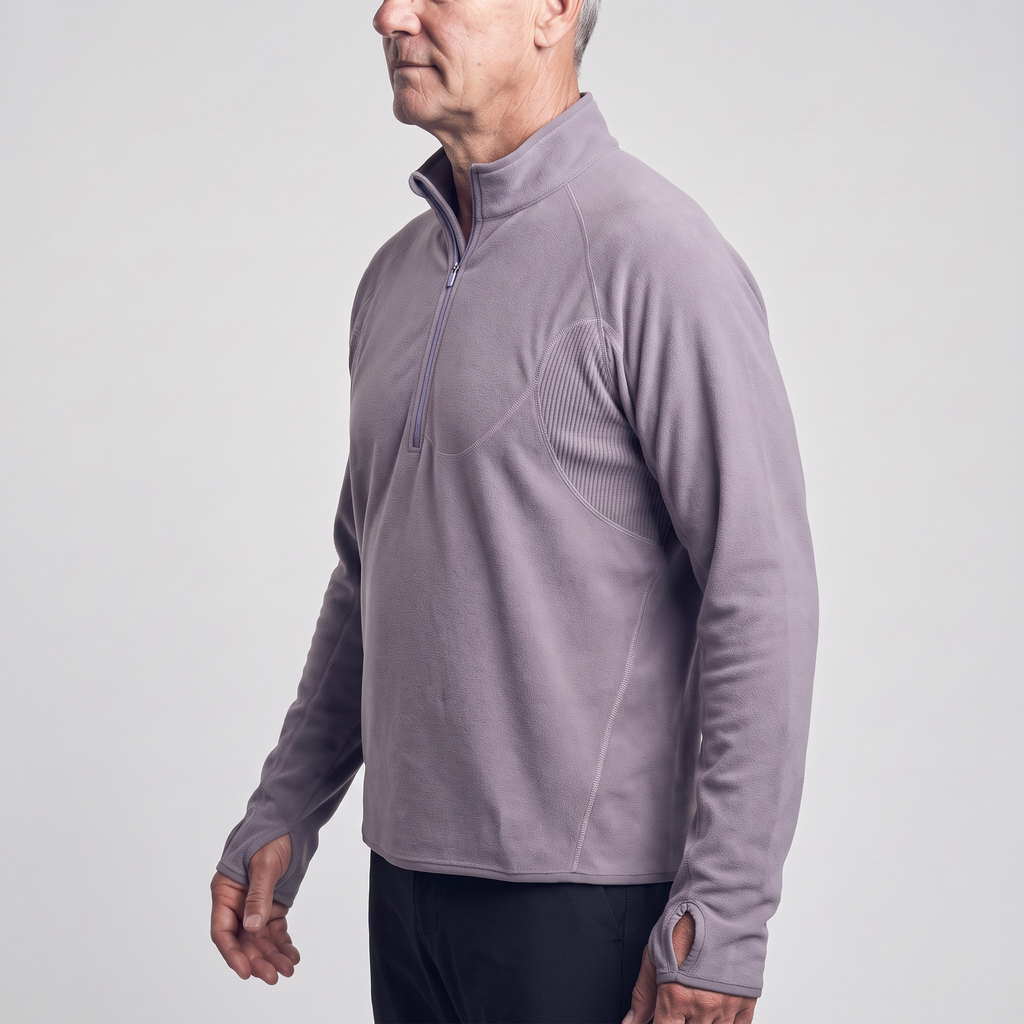 Men's Fleece Jacket - Half-Zip Pullover - Walking & Hiking Midlayer