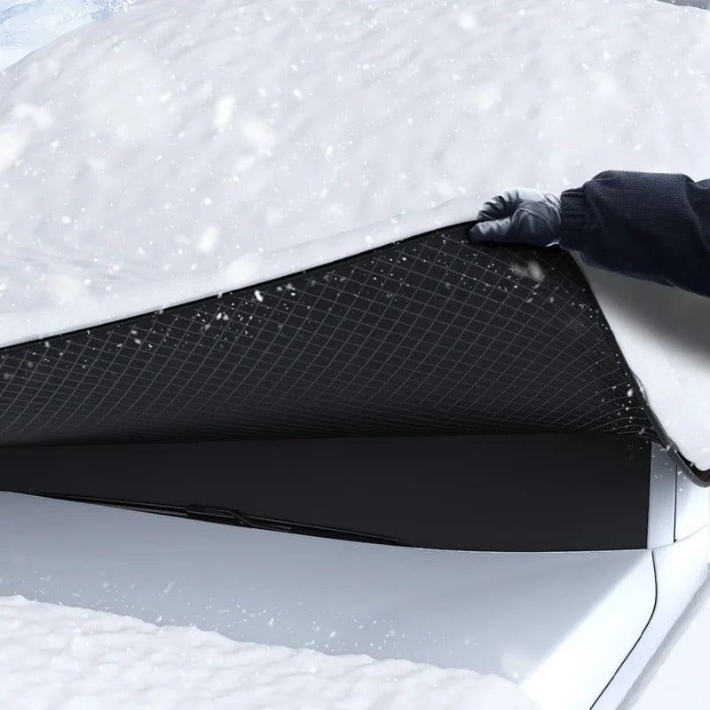 Magnetic Car Windshield Snow Cover with Side Mirror Protectors and Reflective Stripes