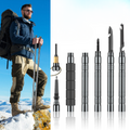 Tactical Hiking Walking Stick – Collapsible Survival Trekking Pole with Compass, Knife, Firestarter & Tungsten Icebreaker