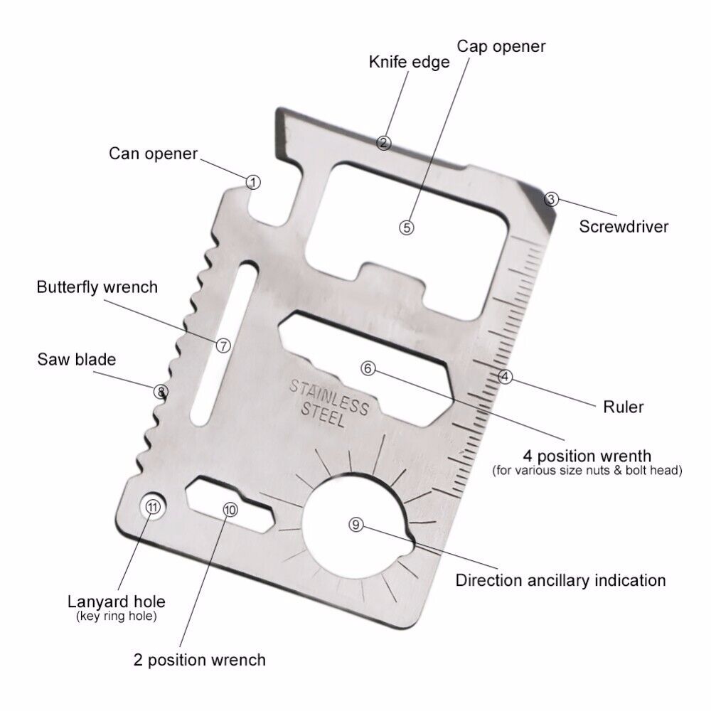 Credit Card Multi Tool – 11-in-1 Survival Card Tool for Wallet