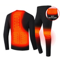 Men's Electric Heated Long Johns Thermal Underwear Set with USB Power and Flatlock Seams
