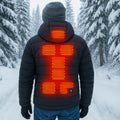 Men's Heated Puffer Winter Jacket with Temperature Control and Built-In Hood Coat