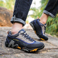 Men's Hiking Shoes with Lugged Sole Lace-Up Trekking and Trail with Padded Collar Light