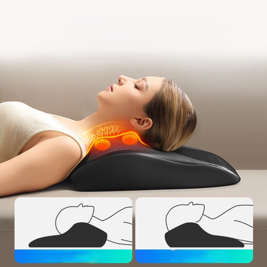 Neck Massager and Massage Pillow with Shiatsu Heated Cushion for Shoulder Relief