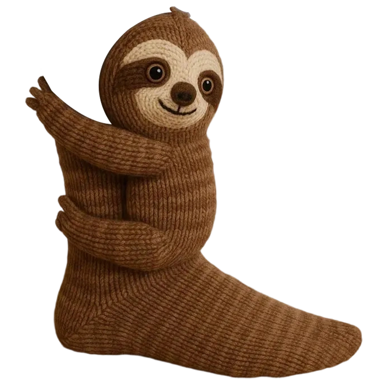 Novelty Socks Animal Crew Length Plush 3D Ribbed Knit Gift Character