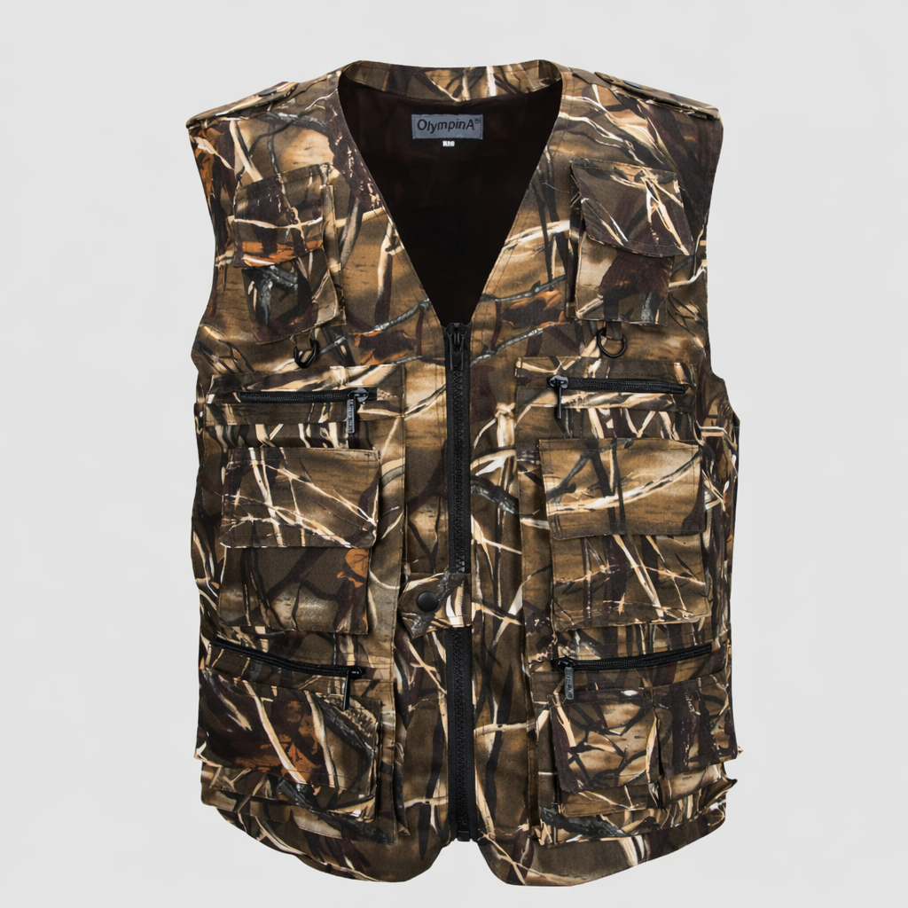 Men’s Camouflage Outdoor Utility Vest – Multi-Pocket Field Vest for Fishing & Hiking