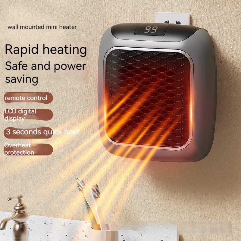 Plug in Space Heater with Digital Display and Honeycomb Grille