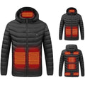Puffer Heated Jacket with 9 Heating Zones Hood and Quilted Design