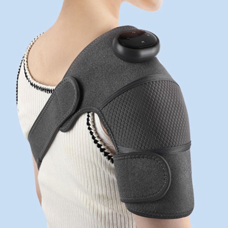 Rechargeable Heated Knee Massager and Wrap with Vibration Adjustable Heat and Digital Controls