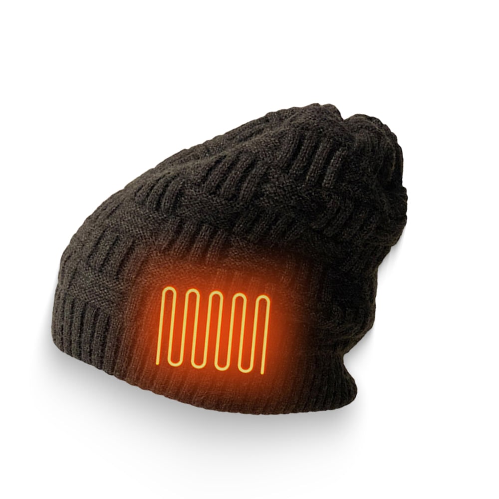 Rechargeable Heated Winter Beanie Hat with Ear Flaps and 3400mah Battery Skull Cap