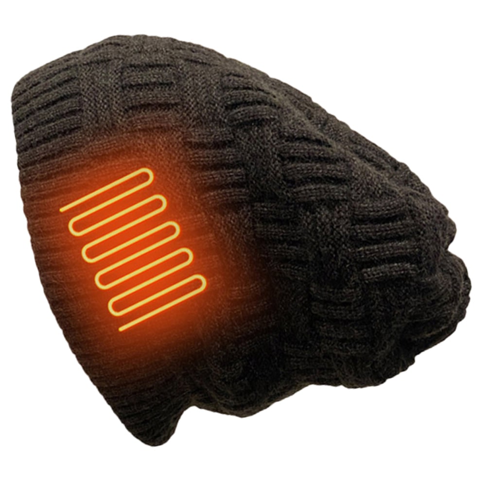 Rechargeable Heated Winter Beanie Hat with Ear Flaps and 3400mah Battery Skull Cap