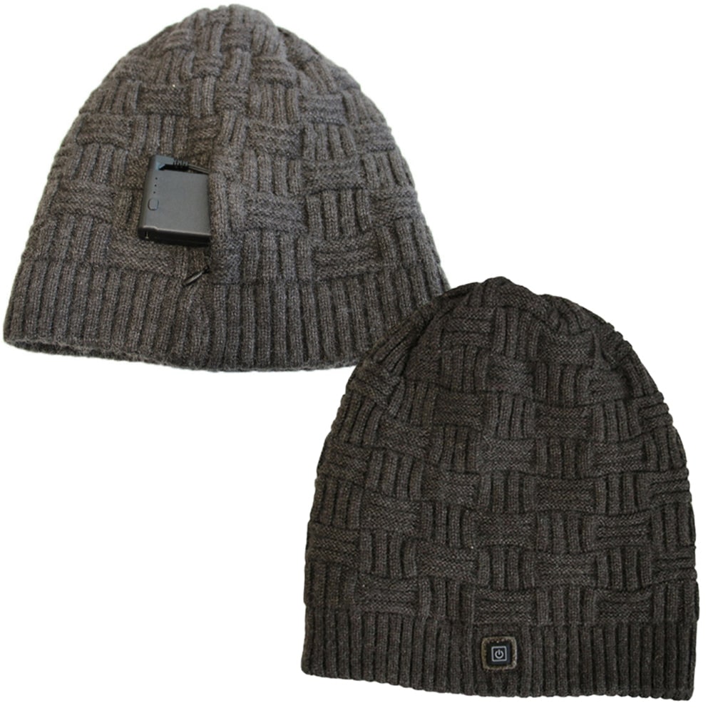 Rechargeable Heated Winter Beanie Hat with Ear Flaps and 3400mah Battery Skull Cap