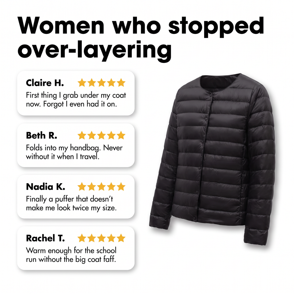 Women's Puffer Jacket - Lightweight Packable Duck Down Jacket