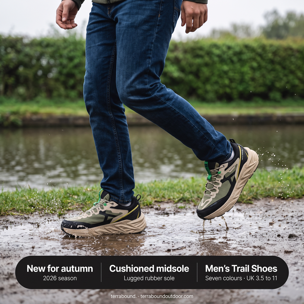 Men's Trail Shoes - Cushioned Running Trainers for Walking & Hiking