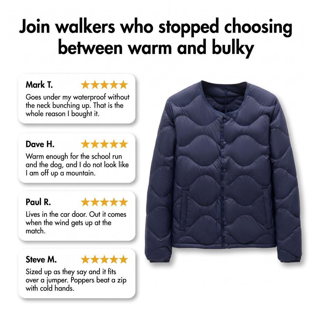 Men's Puffer Jacket - Lightweight Quilted Down Jacket for Layering