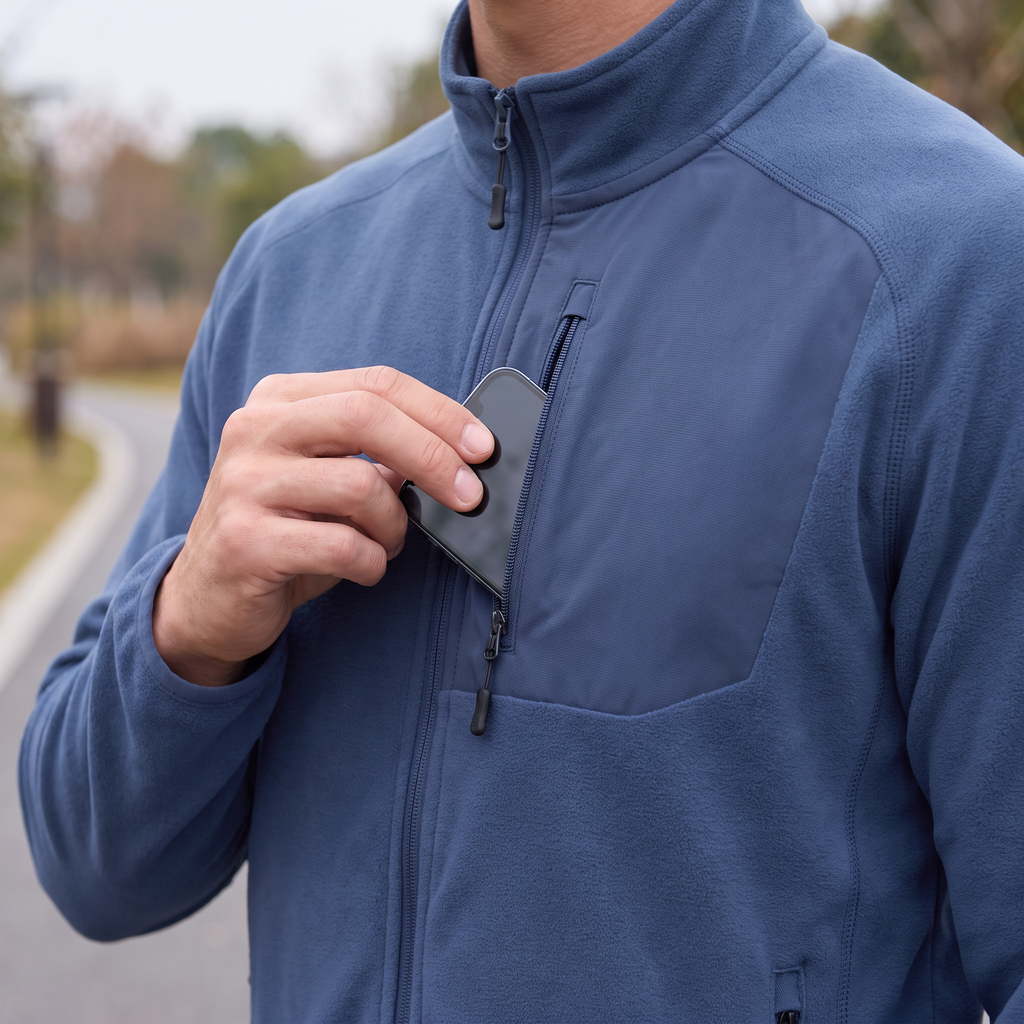 Men's Fleece Jacket - Lightweight Zip Up Fleece for Walking & Hiking