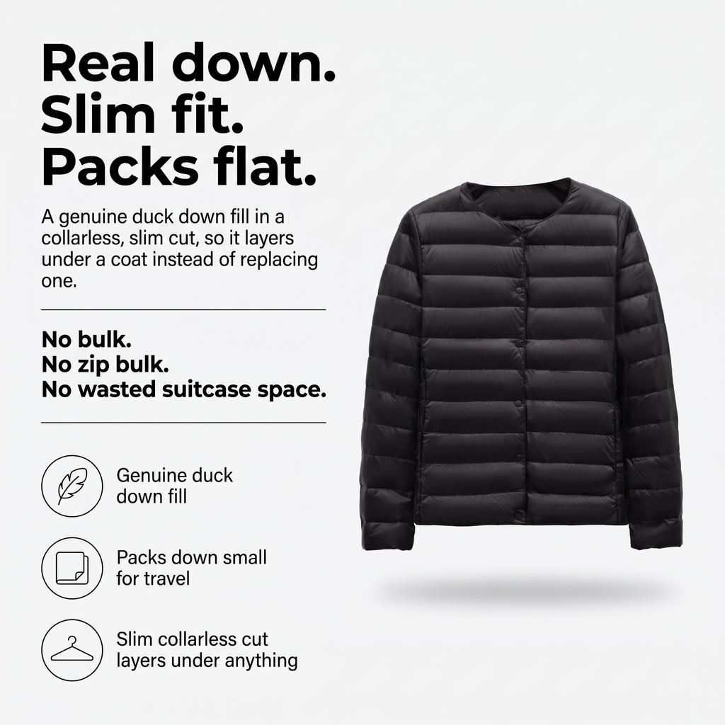 Women's Puffer Jacket - Lightweight Packable Duck Down Jacket