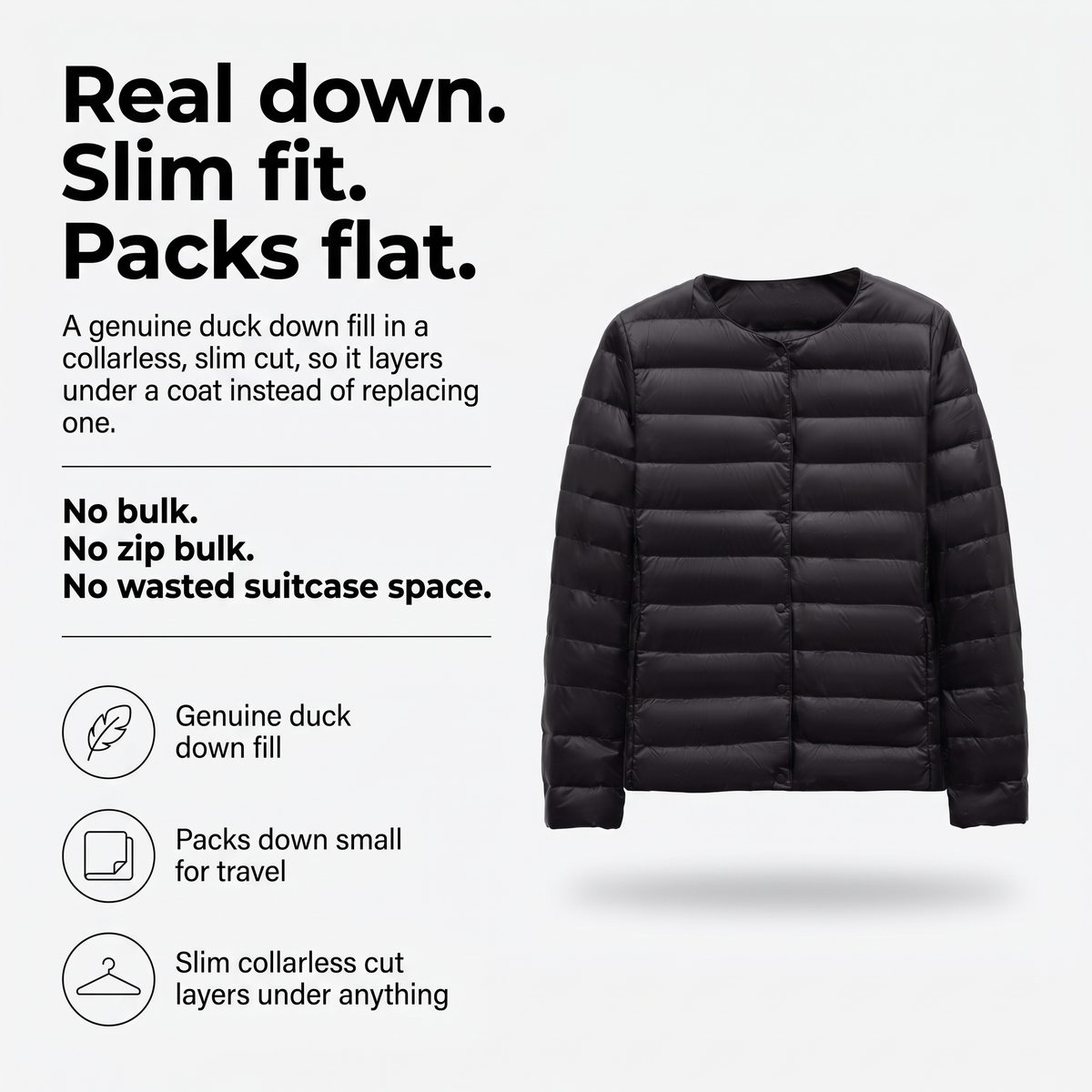 Women's Puffer Jacket - Lightweight Packable Duck Down Jacket