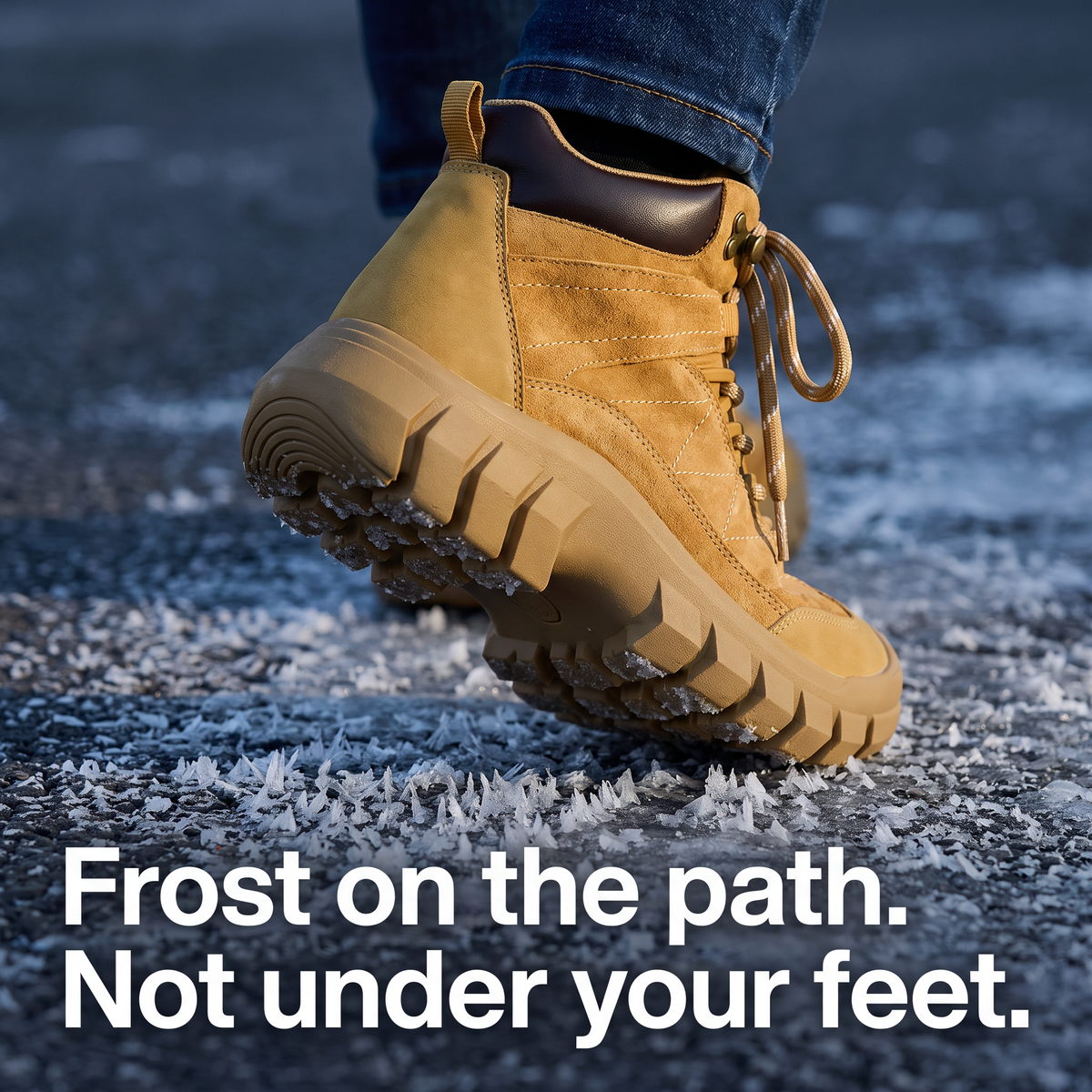 Women's Walking Boots - Suede Leather Ankle Boots, Chunky Grip Sole