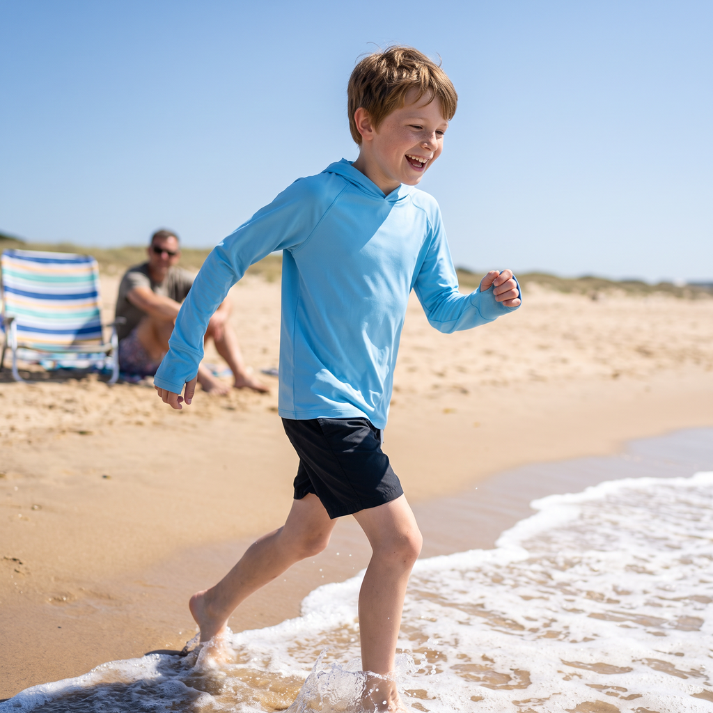 Kids' Sun Hoodie - UPF 50+ Long Sleeve UV Top for Boys & Girls