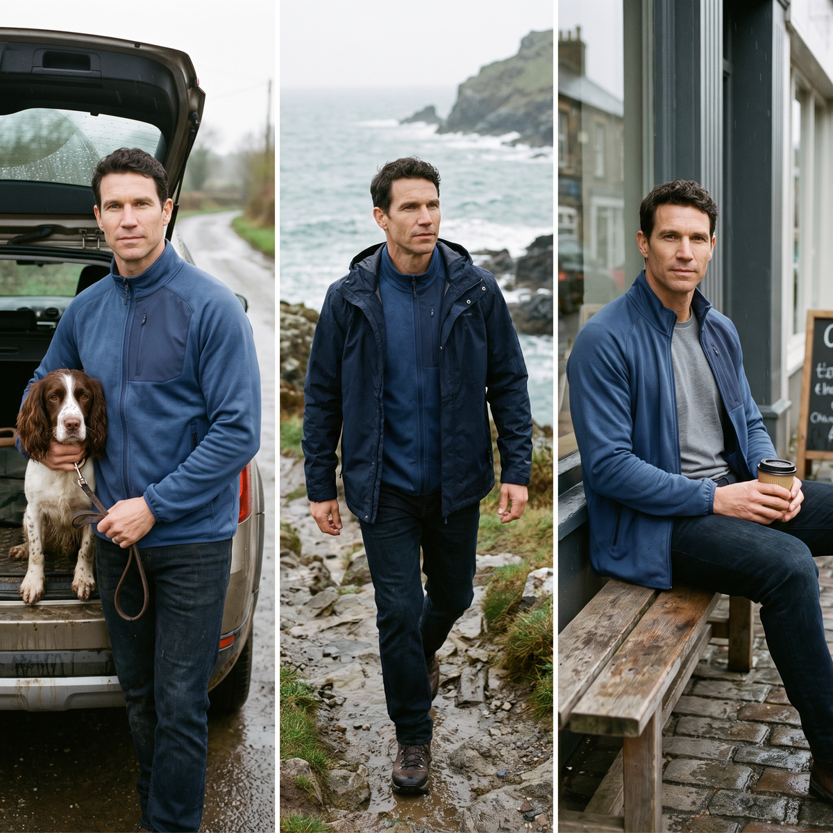 Men's Fleece Jacket - Lightweight Zip Up Fleece for Walking & Hiking