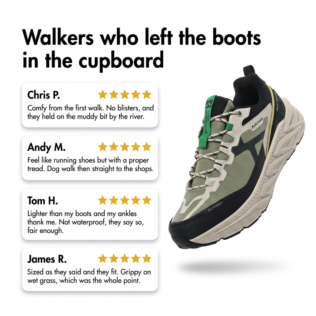 Men's Trail Shoes - Cushioned Running Trainers for Walking & Hiking