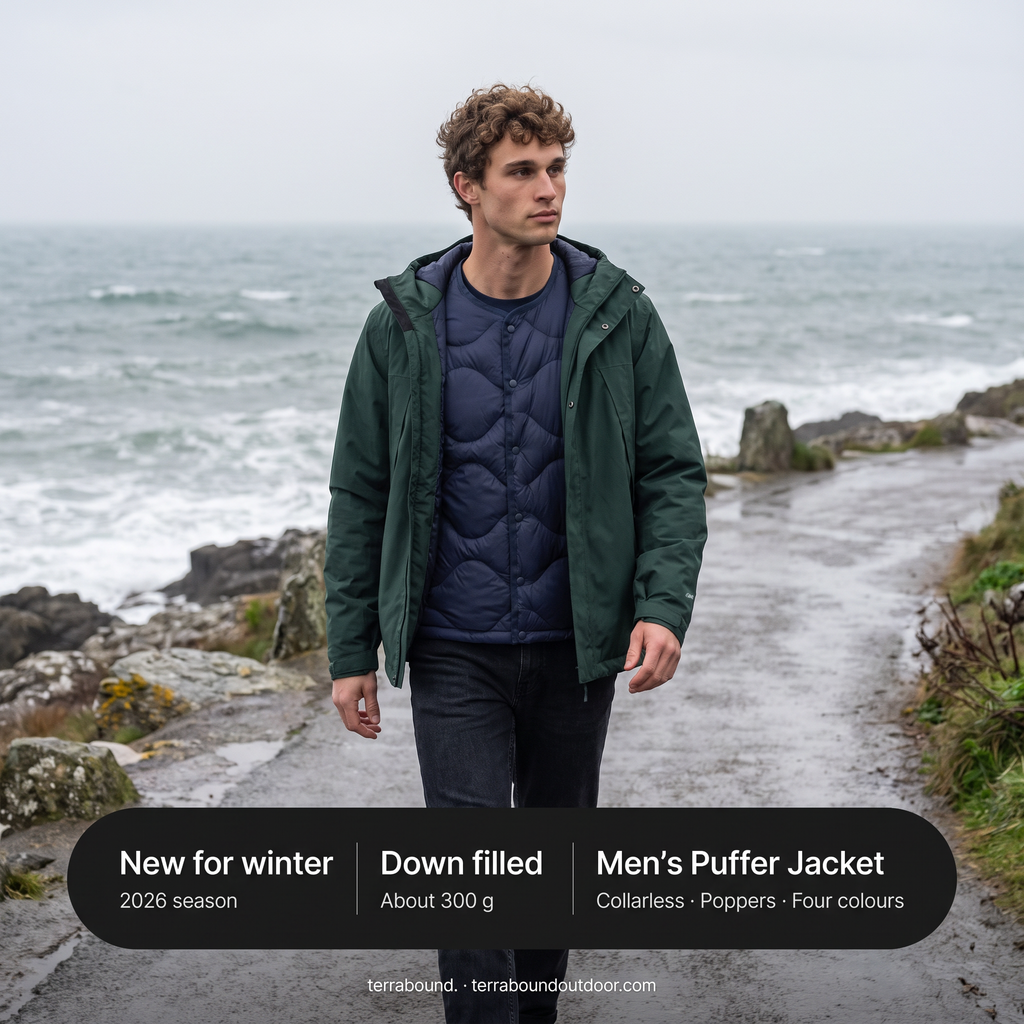 Men's Puffer Jacket - Lightweight Quilted Down Jacket for Layering